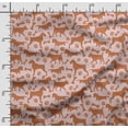 thumbnail image 2 of Soimoi Dog Print, Poly Taffeta Fabric, Decor Sewing Fabric by The Yard 56 Inch Wide, Decorative Fabric for Outdoor Upholstery, Umbrellas and Home Accents, Orange, 2 of 5