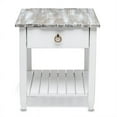 thumbnail image 2 of Sea Wind Florida Picket Fence Wood End Table with Drawer in White/Gray, 2 of 8