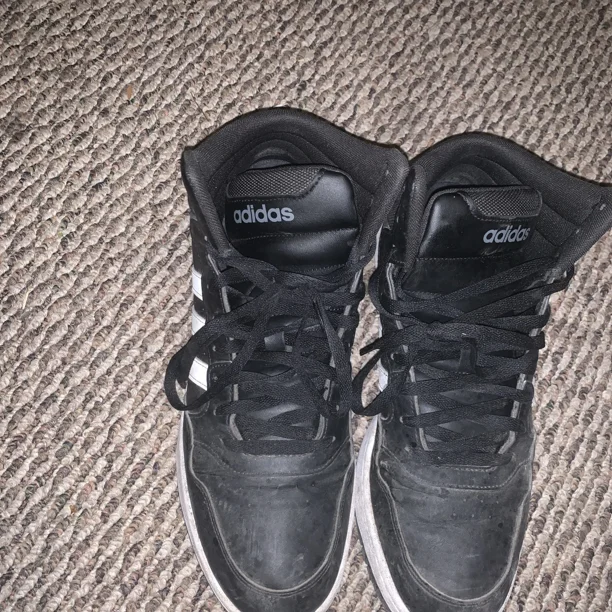 Adi-das Hoops 3.0 Mid Men's Athletic Shoe Black Sneakers Trainers #SU