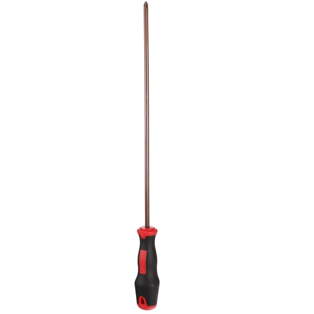 Destornillador Phillips PH2 Uxcell #2 16.54" Destornilladores Magnéticos 4.72" Acero Aleado S2 Tratado Térmicamente con Mango Ergonómico para Reparaciones de Hágalo Usted Mismo, Rojo Marrón