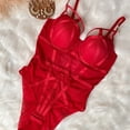 thumbnail image 1 of Mono de microcuerpo ajustado con sujetador de encaje de tentación sexy de estilo francés Ropa interior de una pieza de corte entallado francés, 1 of 6