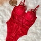 thumbnail image 1 of Mono de microcuerpo ajustado con sujetador de encaje de tentación sexy de estilo francés Ropa interior de una pieza de corte entallado francés, 1 of 6