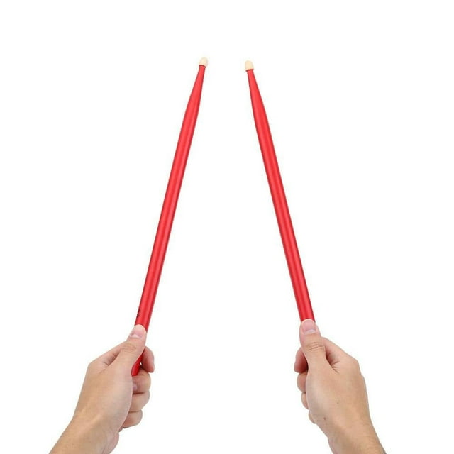 1 par de Baquetas de Tambor Baquetas de Arce 5A de batería clásicas Rojas(Rojo)