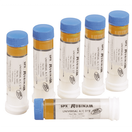 Robinair 16357 Universal A/C Dye 6 Replacement Cartridges