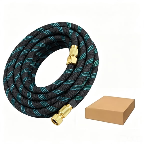 WELKA 10FT Fixed Length Garden Water Hose, Sturdy Non-Expand Water Hose with Brass Connectors for Household Outdoor Use