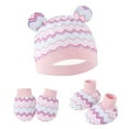 thumbnail image 5 of GYRATEDREAM Baby Hats and Mittens Infant Cotton Beanie Cap No Scratch Gloves Socks Set Newborn Hospital Hat for Newborn Boys Girls, 5 of 6