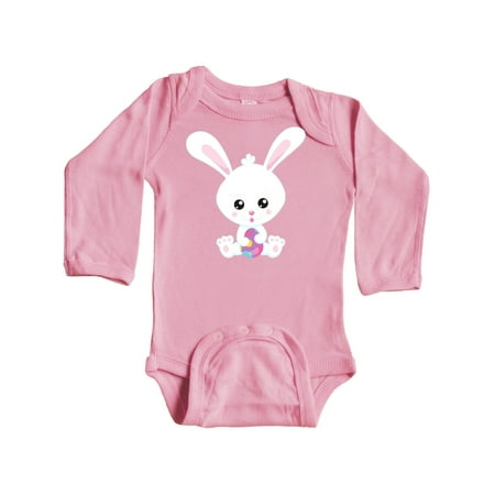 

Inktastic Easter Bunny Little Bunny Dotted Easter Egg Gift Baby Boy or Baby Girl Long Sleeve Bodysuit