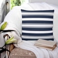 thumbnail image 3 of Navy Blue Gray Stripe 20x20 Pillow Covers Set of 2, Modern Farmhouse Horizontal Striped Throw Pillow Covers Decorative Couch Cushion Case, Microfiber Square Pillowcases for Bedroom Car Living Room, 3 of 7