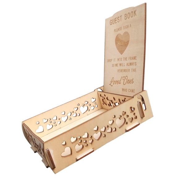 Raindrops Wood Wedding Box Keepsake Stable Placement Couples 1 Set 6.7x5.3in