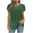 thumbnail image 3 of TAGOLD Summer Casual Tops,Plus Size T-shirt Blouse for Womens, Women's Fashion Tees Casual Crewneck 3/4 Sleeve Loose T Shirt Ladies Blouses Shirts, 3 of 5