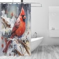 thumbnail image 2 of Coolnut Shower Curtain Red Bird Bathroom Decor Watercolor Shower Curtain Sets Fabric Cloth Bathroom Curtains with Hooks 60x72 Inch, 2 of 6