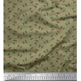 thumbnail image 1 of Soimoi Poly Georgette Fabric Dot,Leaves & Cherry Fruits Fabric Prints by Yard 42 Inch Wide, 1 of 1
