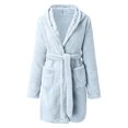 thumbnail image 2 of Dengjunhu Women's Fleece Hooded Robe Soft Plush Bathrobe Loungewear, 2 of 6