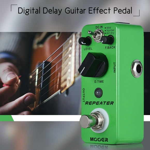 MOOER MOREA REPEATER Compact Digital Delay Pedal with Mod, Normal, Kill Dry Modes, Metal Shell, True Bypass, LED Indicator, 25ms-1000ms Delay Time