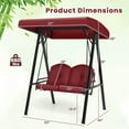 thumbnail image 3 of Costway 2-Person Outdoor Porch Swing Swing Loveseat with A-Shaped Metal Stand Wine, 3 of 10