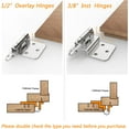 thumbnail image 6 of Furniware 3/8" Inset Cabinet Door Hinge,5 Pairs(10 Pack) Flush Face Mount Cupboard Self-Closing Cabinet Hinges,Brushed Nickel Cold Rolled Steel, 6 of 6