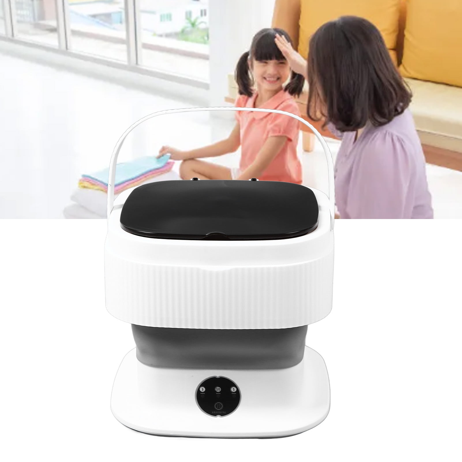 Portable Washing Machine, 10L Foldable Mini Small Portable Washer Washing Machine With Drain Basket, Mini Folding Washer For Apartment, Laundry, Camping, RV, Travel, Underwear