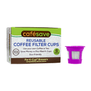Perfect Pod Cafe Fill Value Pack Reusable K-Cup Coffee Filter Pod (6 pack) with EZ-Scoop w Built In Funnel. Works with Keurig and Single Serve 1 Stream Coffee Brewers