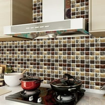 TFYZYY 10pc Peel & Stick Crystal Tile Stickers, Self-Adhesive 3D Mosaic Wall Tiles, Waterproof DIY Decor for Kitchen & Bathroom