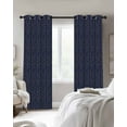 thumbnail image 3 of Blue Yellow Geometric Blackout Curtains 63 Inches Long for Bedroom, Modern Abstract Art Striped Thermal Insulated Room Darkening Black Out Window Curtain Panels Grommet Drapes for Living Room, 3 of 8