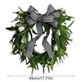 thumbnail image 4 of Leojiow 17.71" Minimalist Style With Leaves And Bows For Front Door Porch Window Green For Home Farmhouse Summer Fall All Seasons 45Cm Utility, 4 of 7