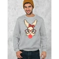 thumbnail image 2 of Easter Bunny With Bubble Gum Funny Egg Hunting Christian Holiday Crewneck Sweatshirt, M, H. Grey, 2 of 5