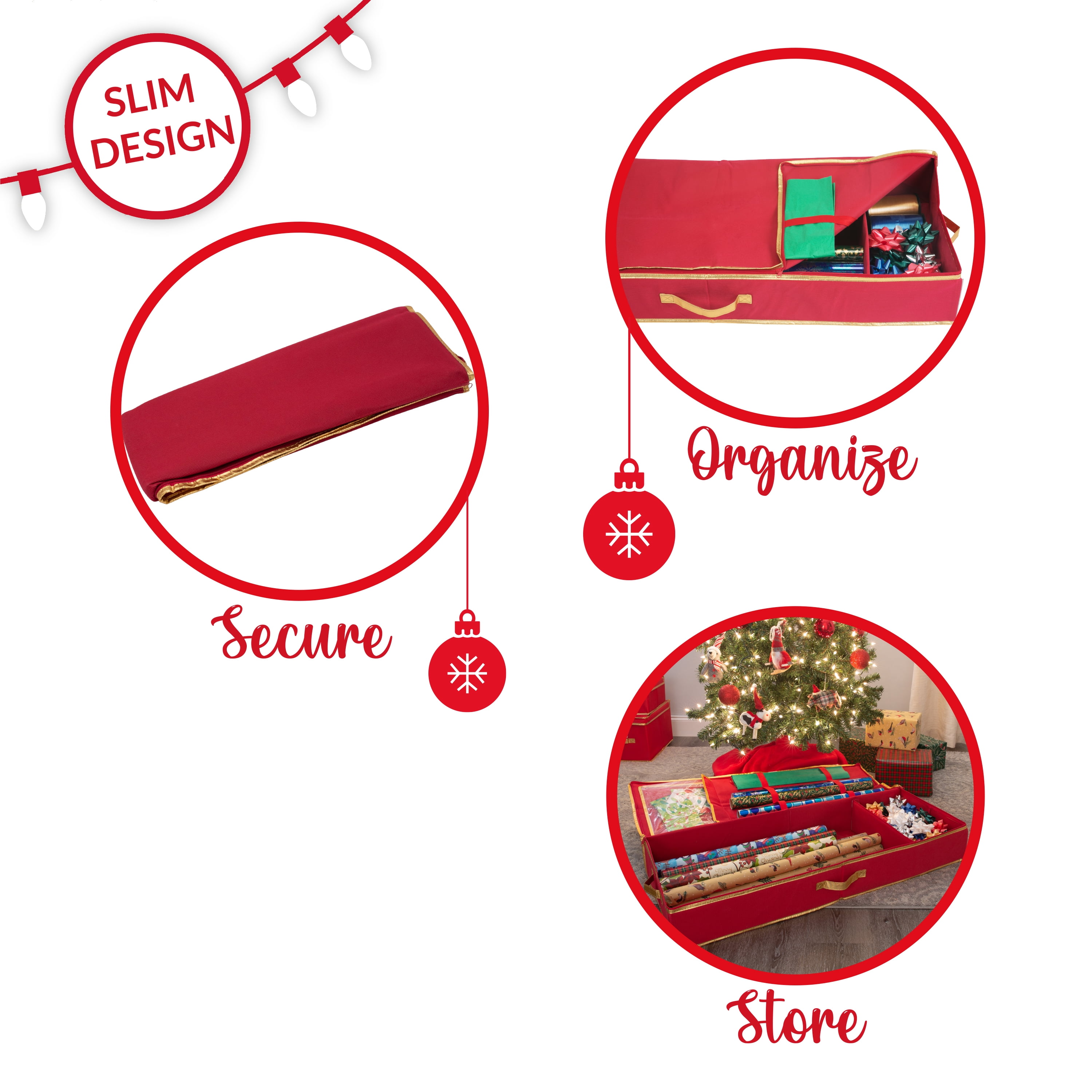 Simplify Christmas Holiday Gift Wrap Box Organizer in Red