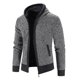 thumbnail image 2 of ZHAOCHENG Suéter de punto con capucha y forro polar grueso de invierno para hombre - Entrega rápida_SZX M Gris oscuro, 2 of 5