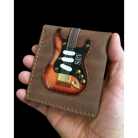Axe Heaven SRV Signature Electric Guitar Wallet Handmade from Genuine Leather