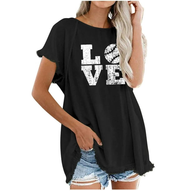 Camiseta de manga corta estampada casual para mujer OAVQHLG3B Store lin121212