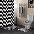 thumbnail image 1 of FMSHPON Geometric 4 Piece Bathroom Set Shower Curtain Bath Rug Contour Mat and Toilet Lid Cover, 1 of 8