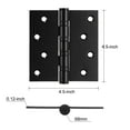 thumbnail image 2 of 2Pcs 4.5"x4.5"x0.12" Door Hinges 8 Holes Non Symmetry Holes Layout for Bedroom, Bathroom, Living Room Black, 2 of 7