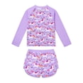 thumbnail image 4 of Usaibhir Girls Rash Guard Swimsuit Scales Print Shirt with Shorts for Sports Girls Swimsuits Size 3-10Y, 4 of 8