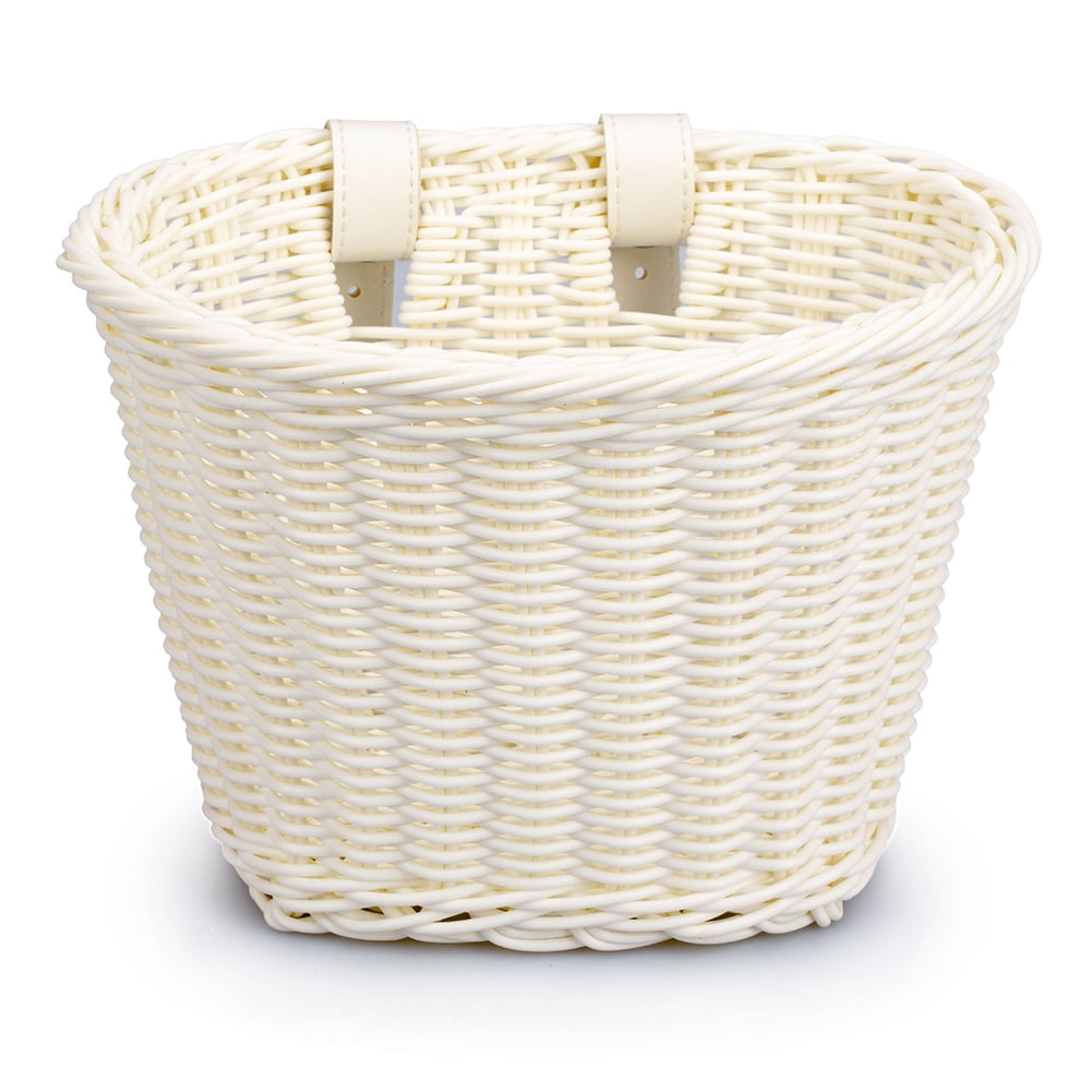 YMhoart Bike Basket for Girls Front Detachable Woven Bicycle Basket Little Boys BalanceTricycle for Women Kids Wicker Round Electric Bike Basket for Ladies 
