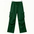 thumbnail image 5 of Fmbrln Sweatpants Women Fashion Drawstring Elastic Waist Multipockets Cargo Sweatpants Casual Loose Solid Wide Leg Sweatpants, 5 of 7