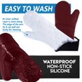 thumbnail image 3 of WJHWSX Heat Resistant Gloves for Cooking,Cooking Gloves for Cooking Baking Grilling,Silicone + Cotton,Heat Proof,Red, 3 of 10