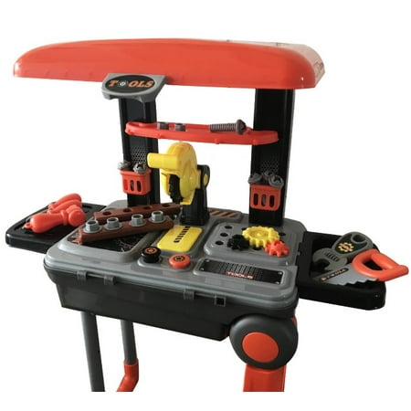 Tool Work Bench with Rolling Suitcase (Best Kids Tool Bench)