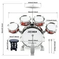 thumbnail image 4 of Yuhuan Drum Sets for Kids Jazz Drum Set for Beginners 5 Drums with Stools Drumsticks Cymbal Children Drum Toys Toddler for Boys and Girls 3-14 Years, 4 of 8