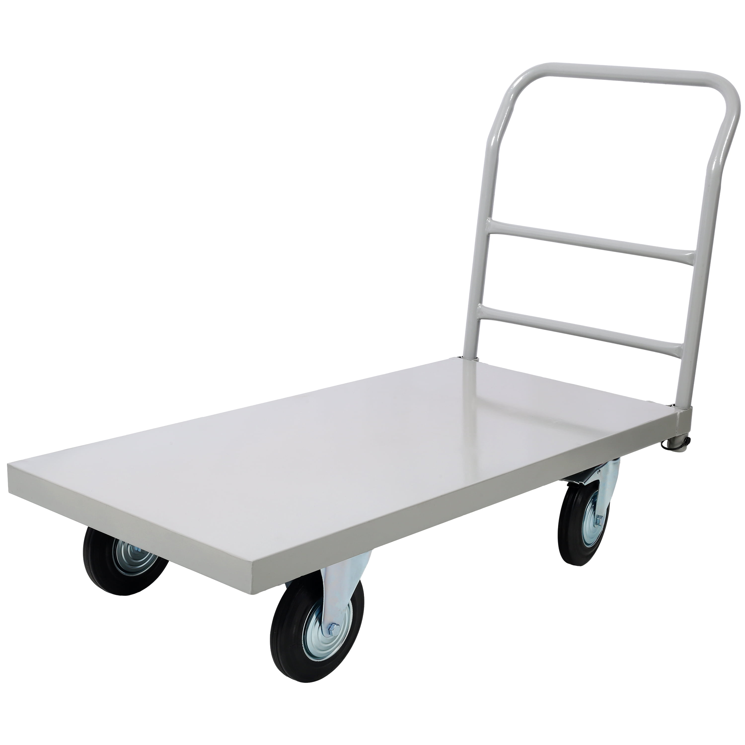 Noaman Heavy Duty Platform Truck 24 x 48 Inch, 2000lb Capacity Industrial Flat Dolly Cart with 8" Wheels, Steel Smooth Deck Hand Truck for Moving, Warehouse, Gray