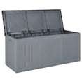 thumbnail image 3 of vidaXL Garden Storage Box Grey PP Rattan 270 L, 3 of 5