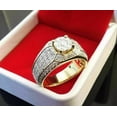 thumbnail image 2 of Men's 1.50Ct Round Cut Lab Created Diamond Women's Wedding Band Ring 14K Yellow Gold Plated Silver, 2 of 3