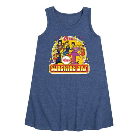 

The Brady Bunch - The Brady Kids - Sunshine Day - Vintage Cartoon Band - Toddler and Youth Girls A-line Dress