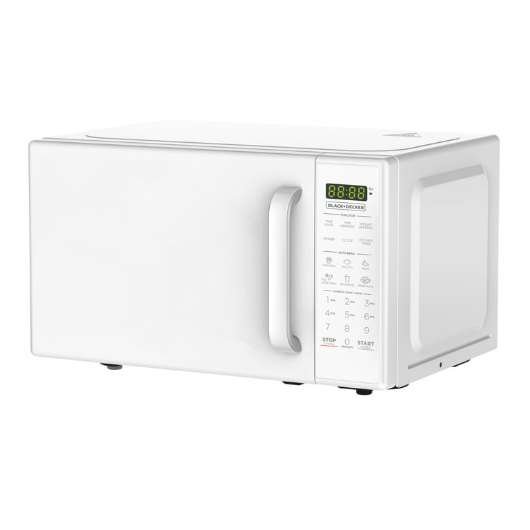  BLACK+DECKER Compact Countertop Microwave Oven 0.7 Cu. Ft.  700-Watts with LED Lighting, Child Lock, White : Home & Kitchen