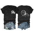 thumbnail image 1 of TSADFHJI Hauts de Noël pour Femmes Fête T-Shirt d'Été Décontracté Imprimé à Manches Courtes Col Rond L Noir, 1 of 3