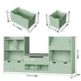 thumbnail image 2 of Hiphuta 72"Wide Kids Bookcase with Reading Nook and Under Bench Storage, Wooden Toy Storage Organizer & Book Rack for Kids Room, Green, 2 of 7
