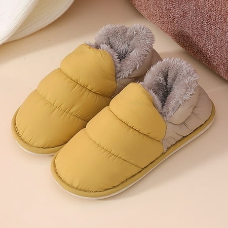 

CoCopeaunt Rimocy Winter Warm Home Slippers Women Plush Waterproof Cotton Foot Slipper Female Indoor Outdoor Flat Couple Shoes Woman