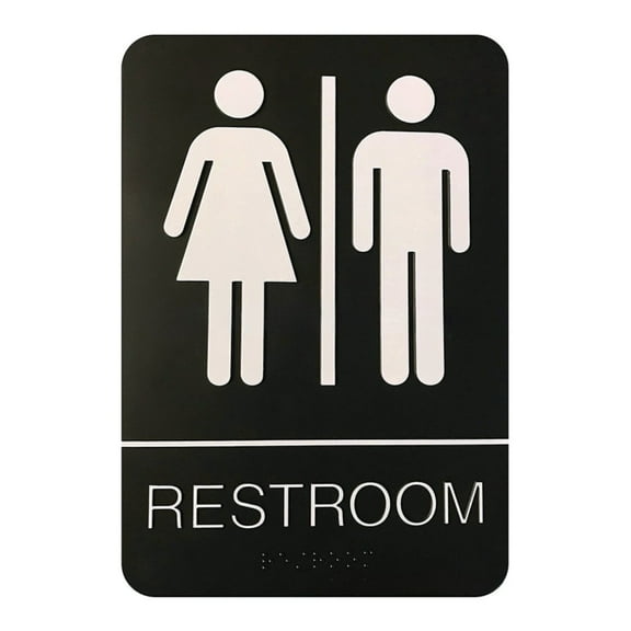 witspace Self-Stick Braille Unisex Restroom Signs for Woman and Man or Bathroom door Signs with Double Sided Tape for Office or Business Bathroom and Toilet Door or Wall Decor