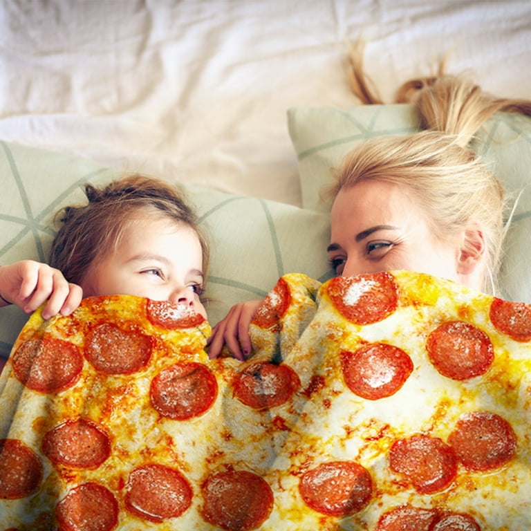 Zulay Kitchen Novelty Premium Soft Flannel Big Pizza Blanket