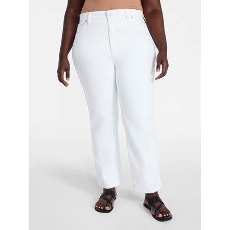Terra & Sky Women's Plus Size High Rise Straight Leg Jeans, 29" Inseam, Sizes 16W-28W