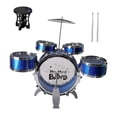thumbnail image 2 of Batería de jazz para niños, juguete sensorial de percusión, regalo para niños y niñas en edad preescolar. azul, 2 of 9